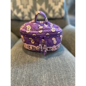 Vintage, Rare, Vera Bradley Quilted Cosmetic Bag in a Purple Paisley.